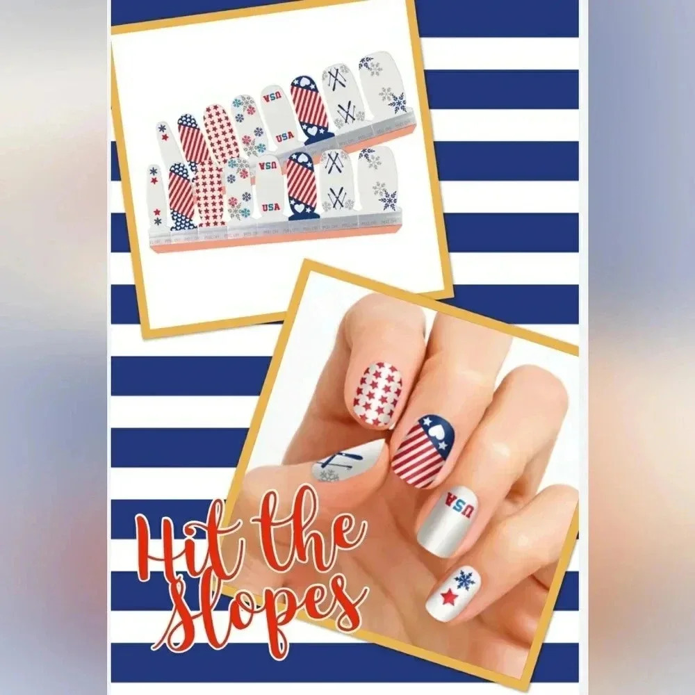Hit The Slopes FDS457 Ski Snowboard Winter Olympics USA Flag